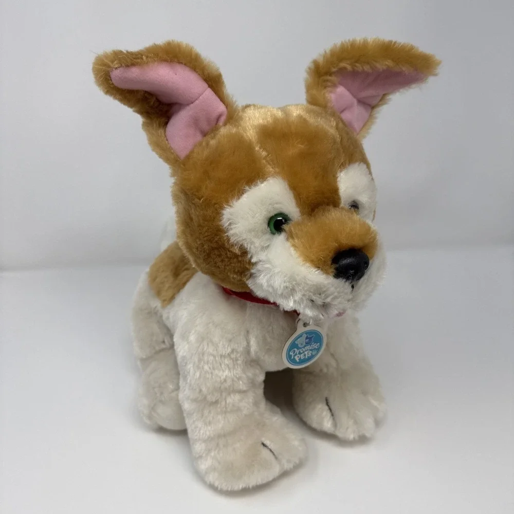 Build A Bear Promise Pets Brown and White Puppy Rare Different Color Eyes BARKS